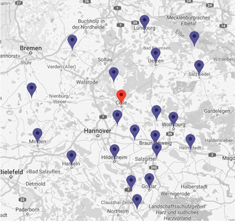 Karte Niedersachsen Einzugsgebiet